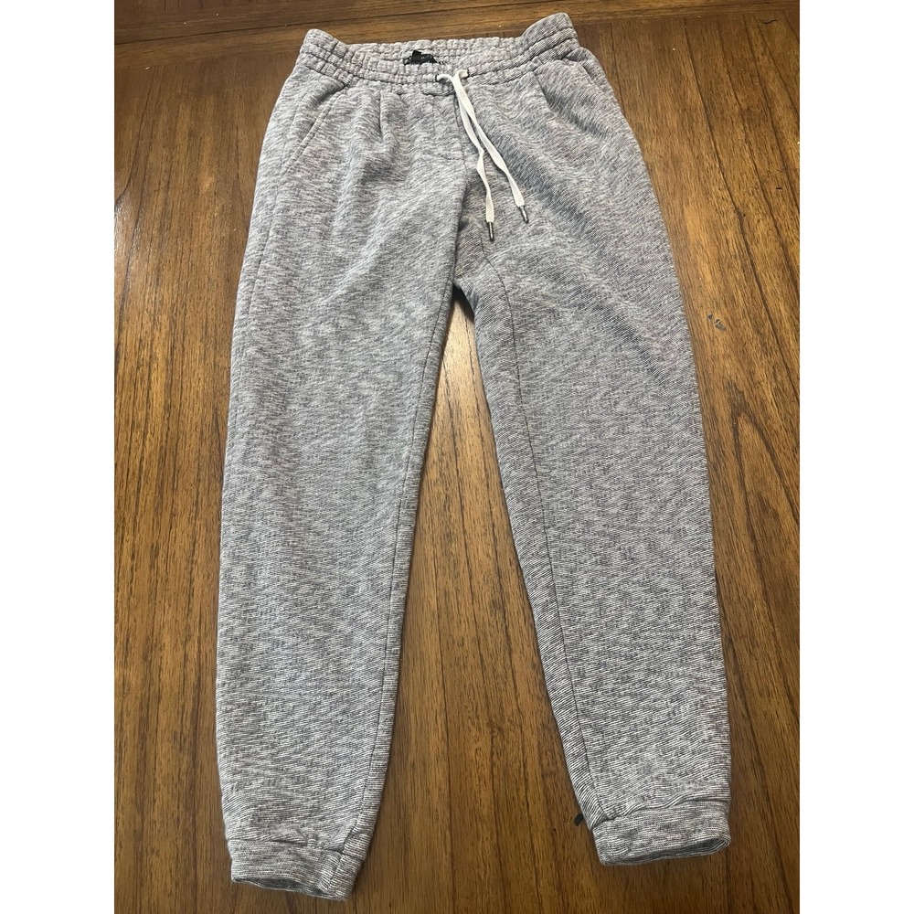 Theory Womens Grey Space Dye Cotton Joggers Sweatpants Size P Drawstring Cuffs
